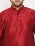 Vastramay Men's Plus Size Maroon Silk Blend Kurta Pyjama Set